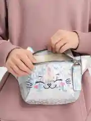 Сумка детская поясная "Кошечка" на молнии, цвет серебристый