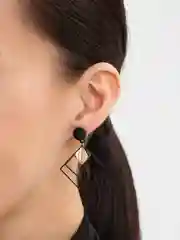 Черный женские серьги "Ромбы", 3 цвета