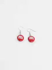 Красный серьги M&M's, пара