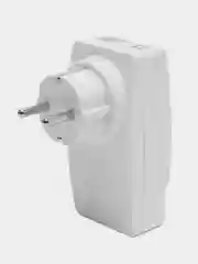 Белый тройник - адаптер "Polynom" 1 гнездо 220V + 2xUSB 2100mA, c заземлением