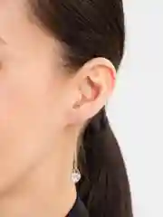Золотой серьги-продевки со стразой