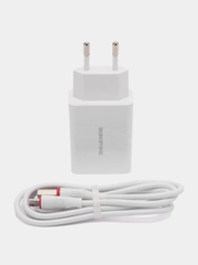 Сетевое зарядное устройство с быстрой зарядкой Type-C / micro-USB, зарядник, комплект