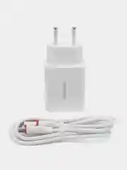 Синий сетевое зарядное устройство с быстрой зарядкой Type-C / micro-USB, зарядник, комплект