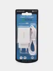 Желтый сетевое зарядное устройство с быстрой зарядкой Type-C / micro-USB, зарядник, комплект
