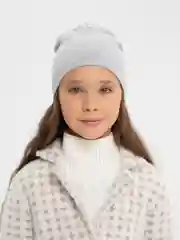 Серый шапка весенняя, бини, для девочек