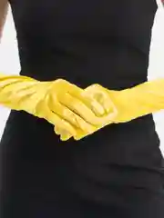 Горчичный атласные перчатки, удлиненные, выше локтя, 16 цветов