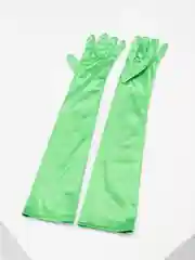 Зеленый атласные перчатки, удлиненные, выше локтя, 16 цветов