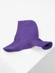 Фиолетовый капор с начёсом, капюшон с воротником