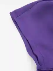 Фиолетовый капор с начёсом, капюшон с воротником