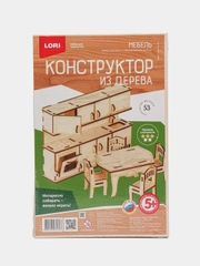 Набор для творчества и рукоделия. Конструктор из дерева Мебель Кухня. Lori