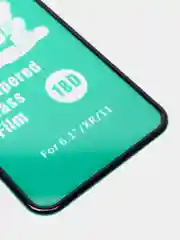 Защитное стекло iPhone 11/XR 18Dс бортиками с силиконовой рамкой, краем для айфон 11