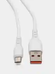 Белый кабель для зарядки мобильных устройств MICRO USB Denmen D06V, 1 метр, черный, белый