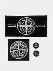 Бордовый комплект нашивок в стиле Stone Island, патч