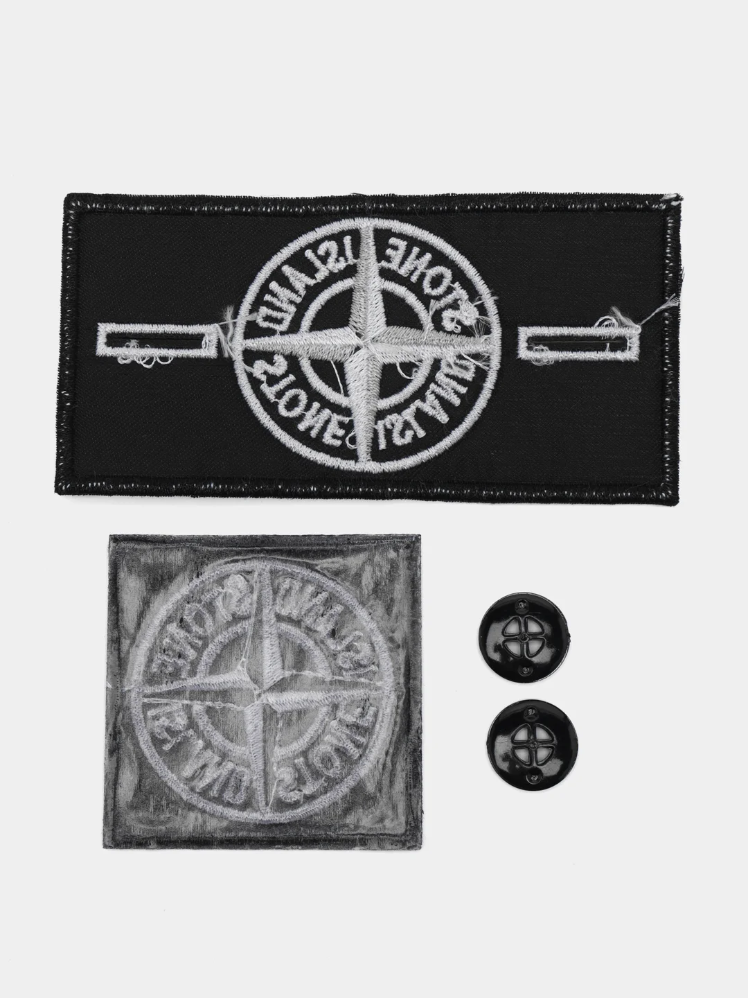 Бордовый комплект нашивок в стиле Stone Island, патч