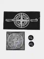 Бордовый комплект нашивок в стиле Stone Island, патч