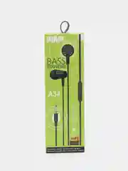 Наушники проводные вакуумные с микрофоном MRM Bass A34