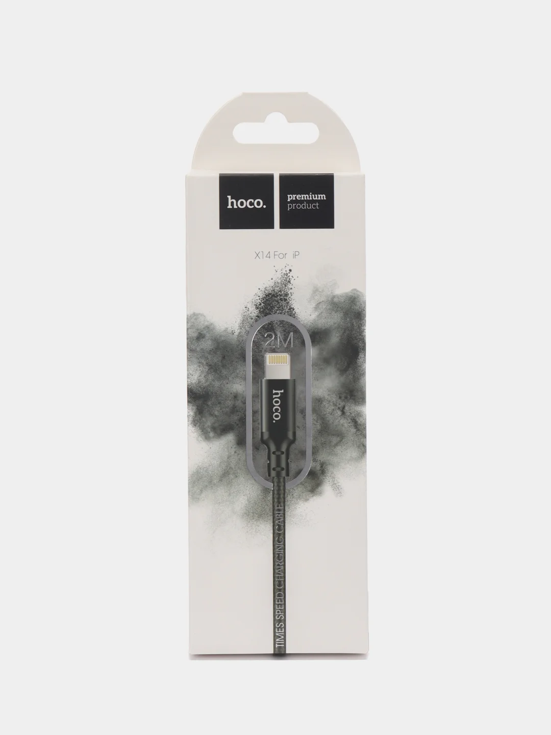 Черный кабель зарядный для Apple USB Lightning Hoco X14 быстрая зарядка, 1 m и 2 m