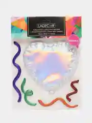 Серебряный 429007 LADECOR наклейка декоративная с фольгир. слоем, в виде звезд и сердец