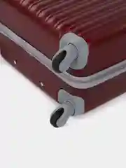 Бордовый чемодан дорожный, на колесах, с кодовым замком, пластиковый