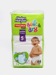 Подгузники-трусики Helen Harper Soft&Dry, размер 5, 12-18 кг, 64 штуки