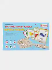 Деревянная развивающая игра Интерактивная азбука "КРУТИ-ЧИТАЙ"