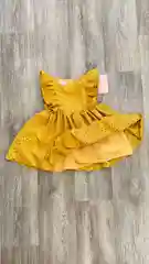 Платье с коротким рукавом, желтое, для девочки