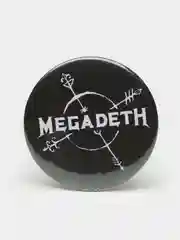Черный значок Megadeth, 37 мм