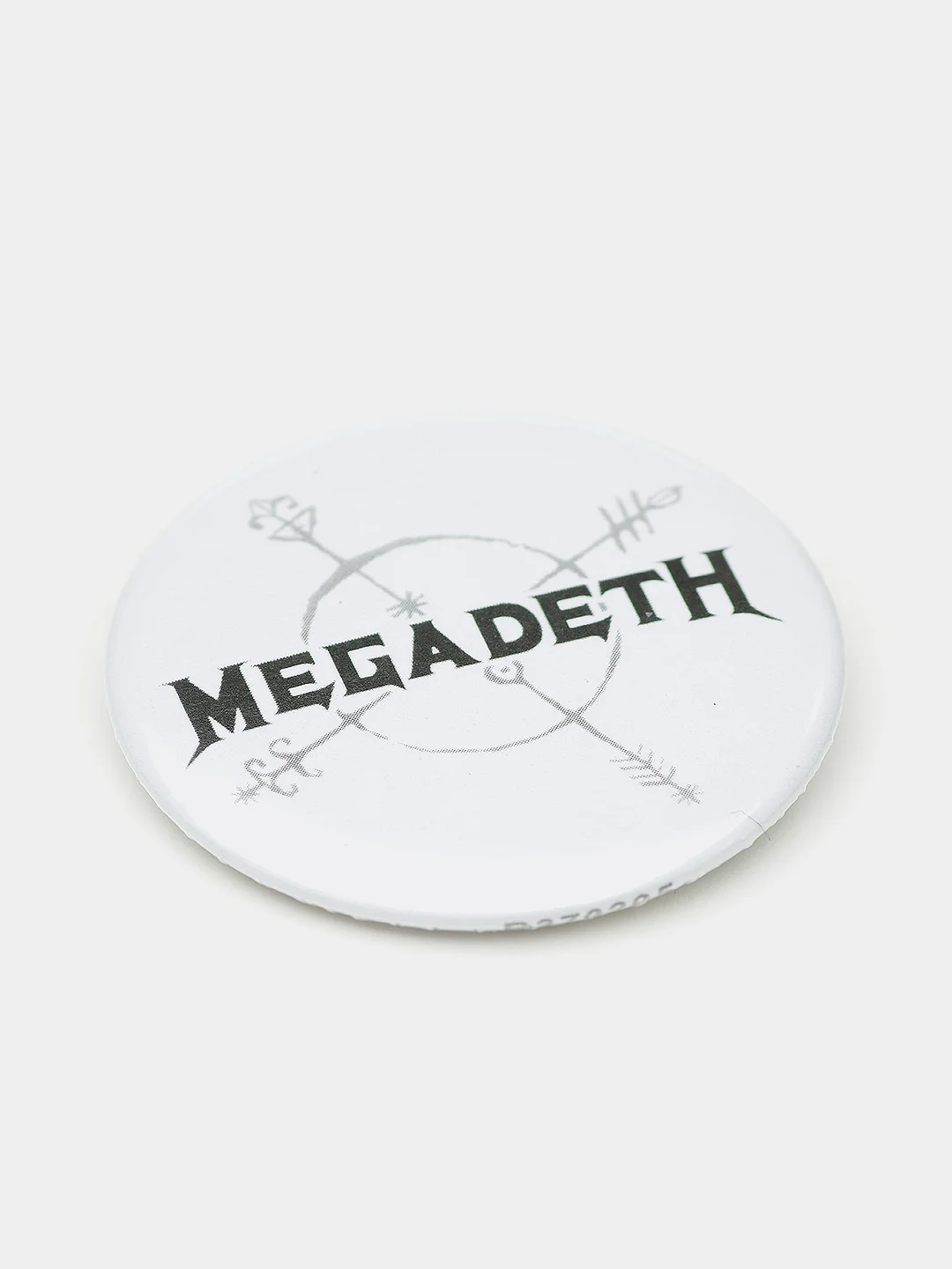 Белый значок Megadeth, 37 мм