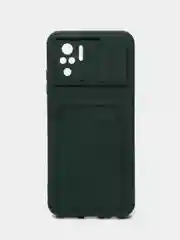 Зеленый чехол c визитницей Xiaomi Redmi Note 10, Poco X3, Poco M3, iPhone 11, 12 Pro, 12 Pro Max