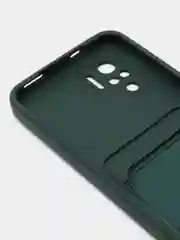 Зеленый чехол c визитницей Xiaomi Redmi Note 10, Poco X3, Poco M3, iPhone 11, 12 Pro, 12 Pro Max