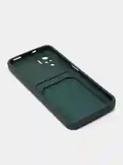 Зеленый чехол c визитницей Xiaomi Redmi Note 10, Poco X3, Poco M3, iPhone 11, 12 Pro, 12 Pro Max