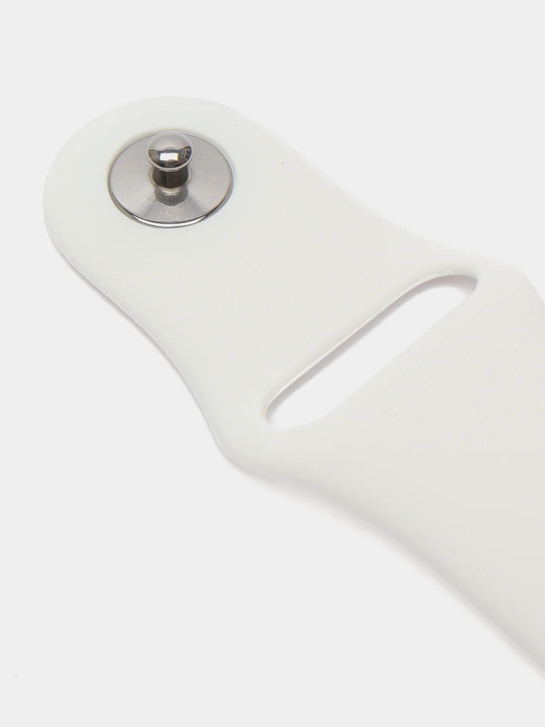 Белый силиконовый ремешок + защитная накладка со стеклом на корпус Apple Watch 44 mm