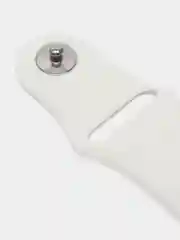 Белый силиконовый ремешок + защитная накладка со стеклом на корпус Apple Watch 44 mm