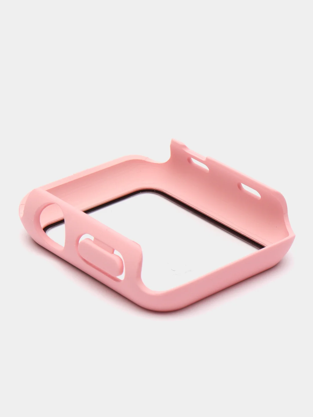 Бежевый силиконовый ремешок + защитная накладка со стеклом на корпус Apple Watch 38 mm