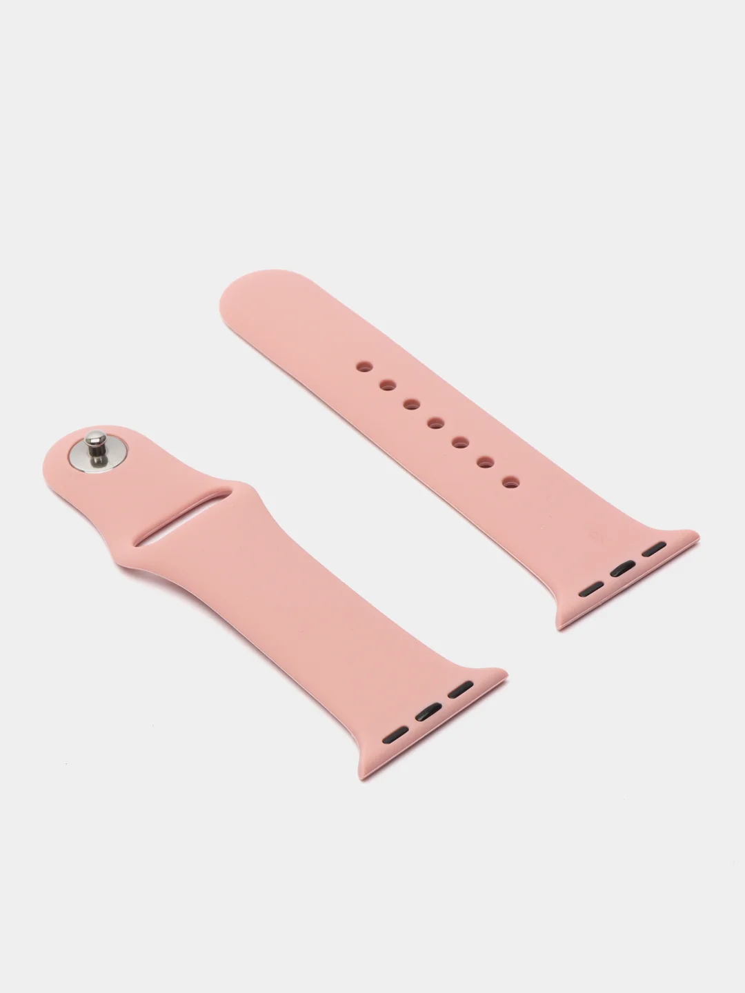 Бежевый силиконовый ремешок + защитная накладка со стеклом на корпус Apple Watch 38 mm