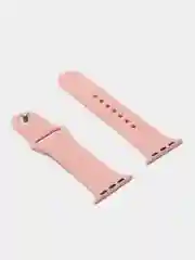 Бежевый силиконовый ремешок + защитная накладка со стеклом на корпус Apple Watch 38 mm