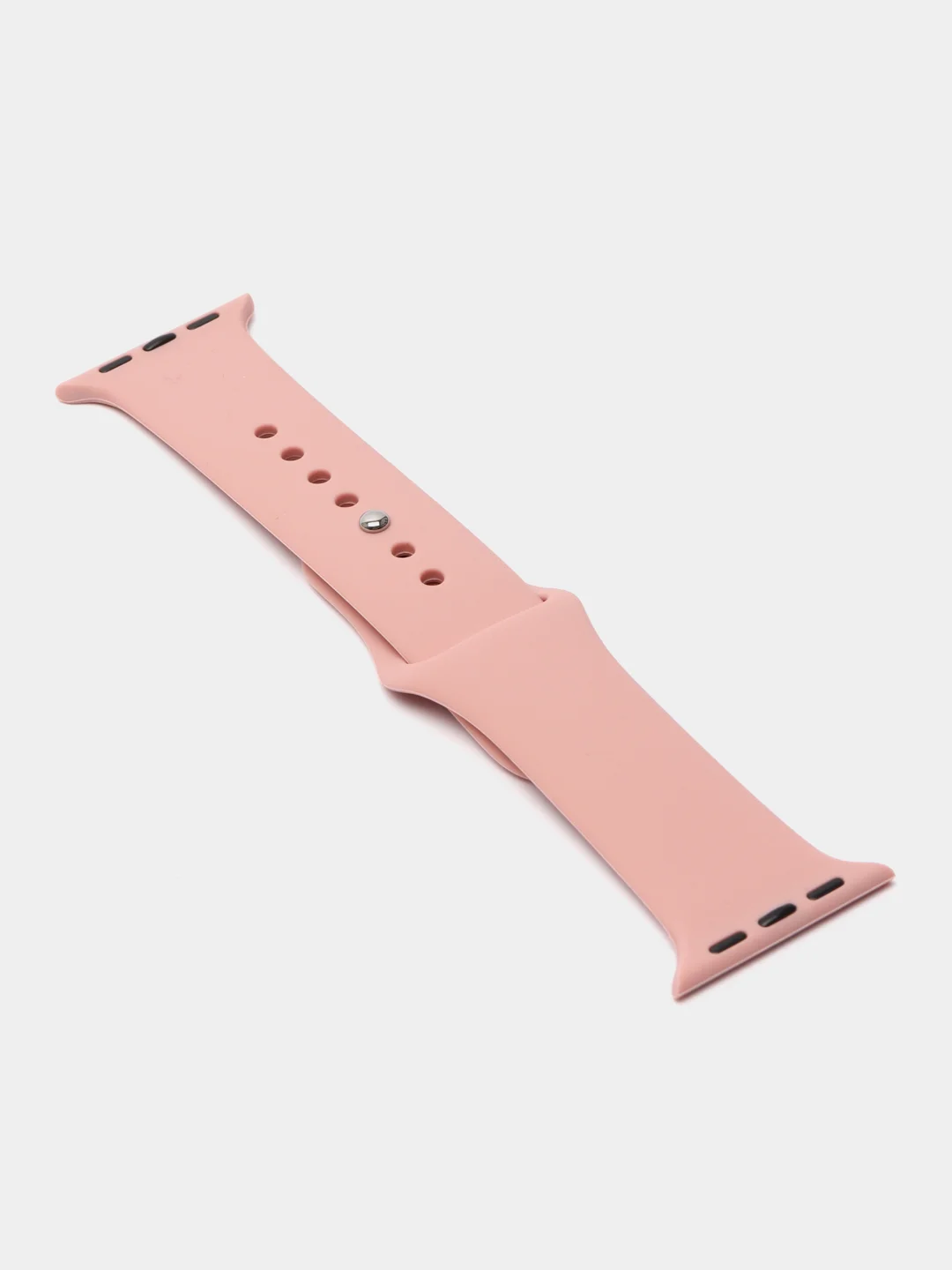 Бежевый силиконовый ремешок + защитная накладка со стеклом на корпус Apple Watch 38 mm