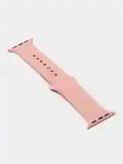 Бежевый силиконовый ремешок + защитная накладка со стеклом на корпус Apple Watch 38 mm