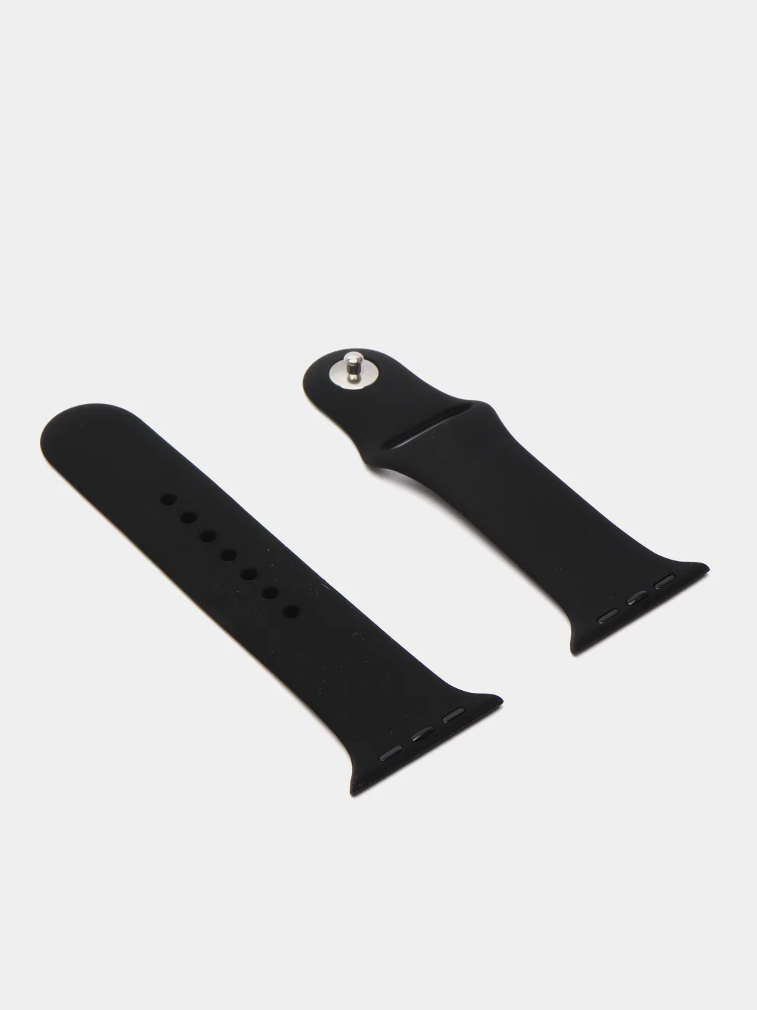 Темно-синий силиконовый ремешок + защитная накладка со стеклом на корпус Apple Watch 44 mm