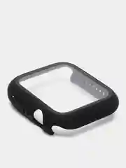 Темно-синий силиконовый ремешок + защитная накладка со стеклом на корпус Apple Watch 44 mm