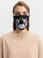 Серый меланж маска многоразовая черная