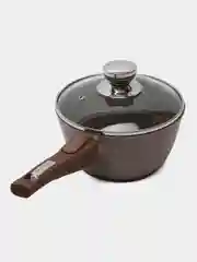 Коричневый ковш "Мечта", 1,7 л, со съемной ручкой и стеклянной крышкой, линия Гранит