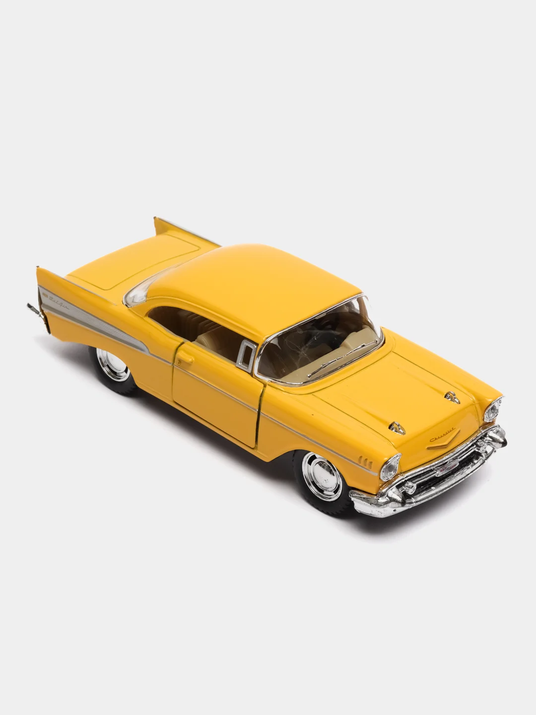 Желтый металлическая машинка 1957 Chevrolet Bel Air KT5313D