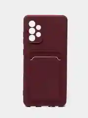 Багровый чехол накладка c карманом для карт Xiaomi Poco X3, Poco M3, Samsung Galaxy A72, A52, A50