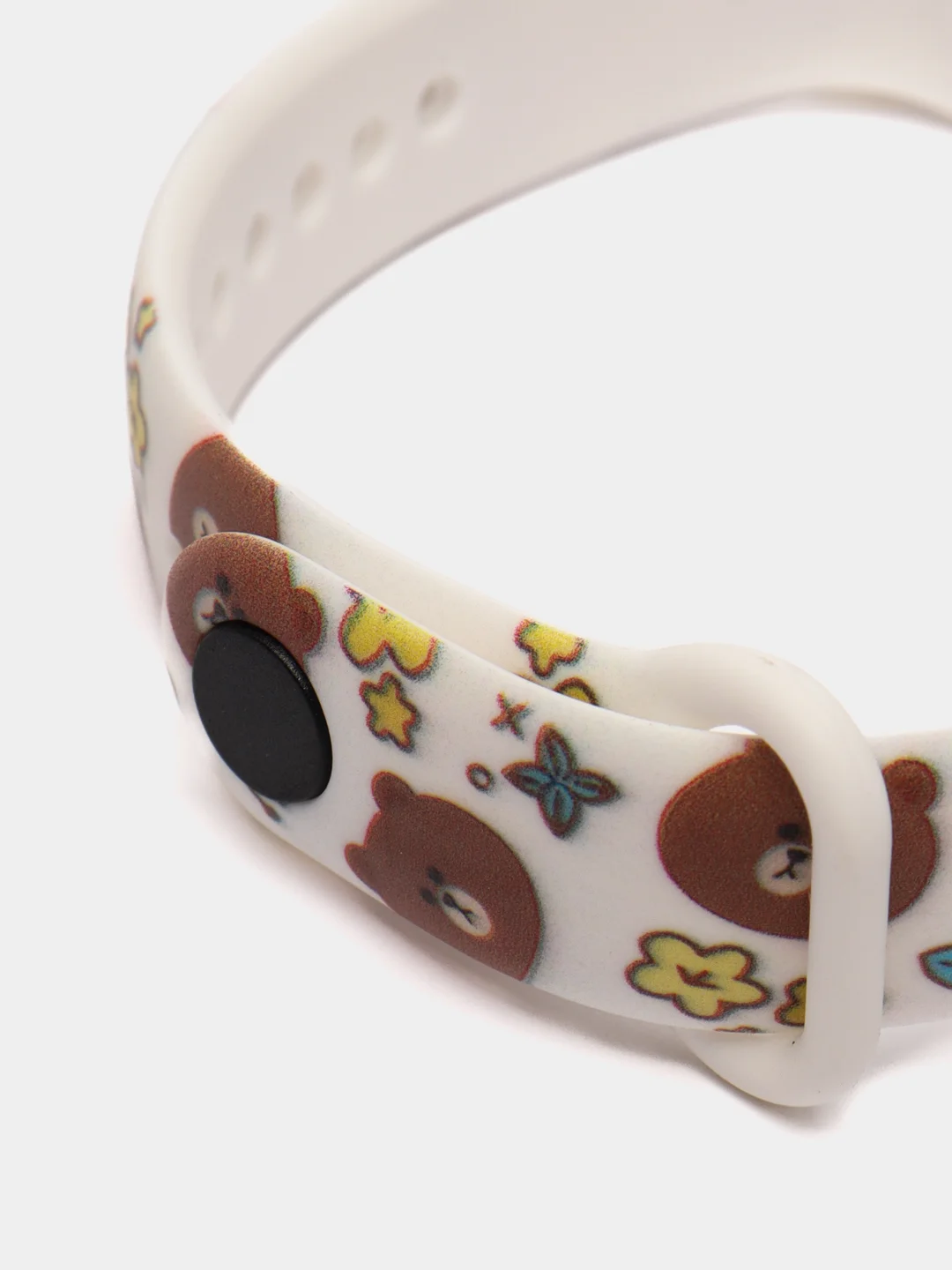 Коричневый силиконовый ремешок для Xiaomi Mi Band, с принтом