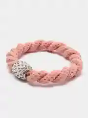Коралловый резинка для волос со стразами