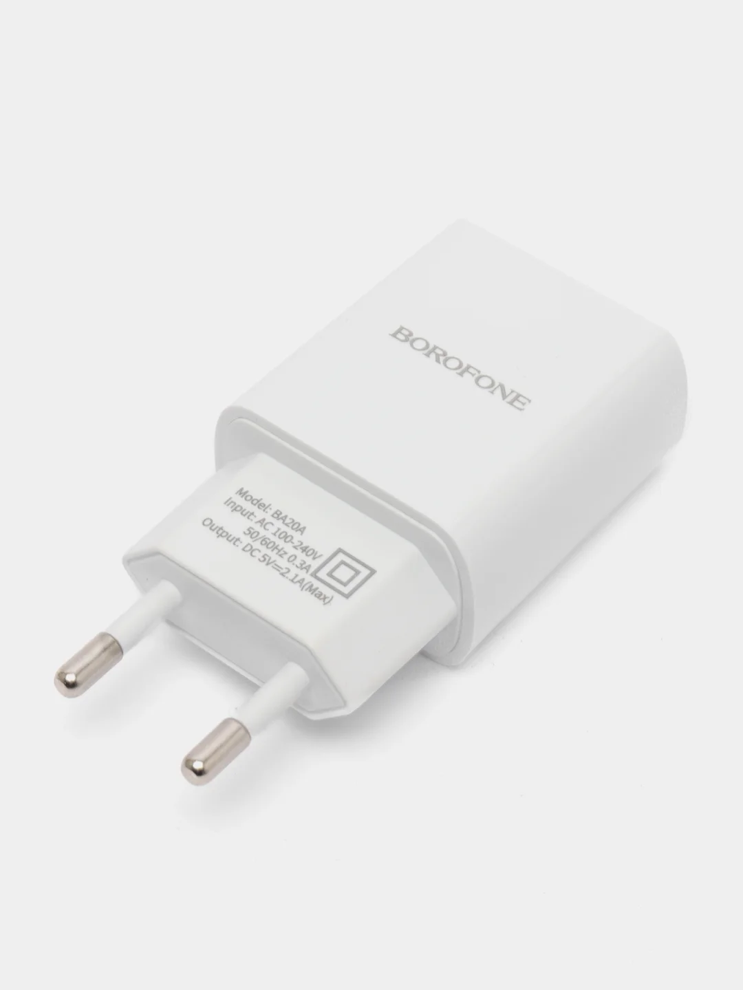 Белый блок питание, Зарядное устройство, СЗУ, Блок питания iPhone /Android Borofone USB Charger