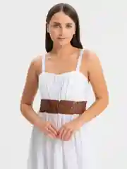 Белый сарафан женский, длинный