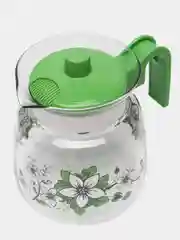 Кувшин PENTOLA-1200, из жаропрочного стекла, с пластиковой ручкой, зеленый, 1.2 л