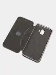 Серебряный чехол-книжка на Samsung Galaxy J2 Core, Самсунг Галакси Джи2 Кор